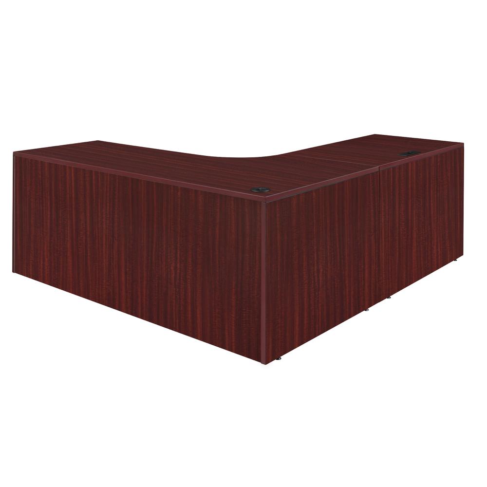 Legacy 71" Double Pedestal Left Corner Credenza with 35" Return- Mahogany. Picture 2