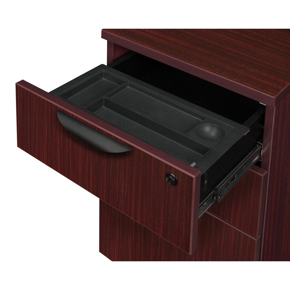 Legacy 71" Hi-Low Bow Front L-Desk with Single Mobile Pedestal- Mahogany. Picture 5