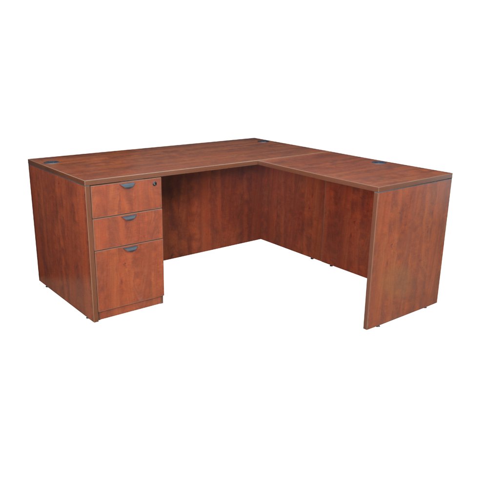 Legacy 60" Single Full Pedestal L-Desk with 47" Return- Cherry. The main picture.
