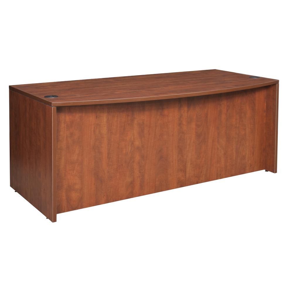 Legacy 71" Hi-Low Bow Front L-Desk Shell- Cherry. Picture 3