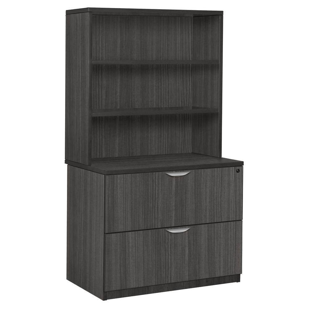 Legacy Lateral File with Open Hutch- Ash Grey. The main picture.