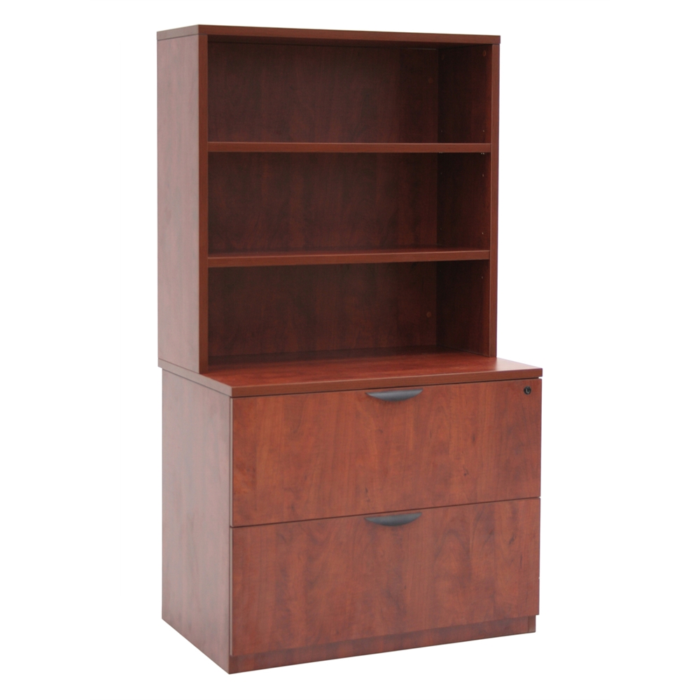 Legacy Lateral File with Open Hutch- Cherry. The main picture.