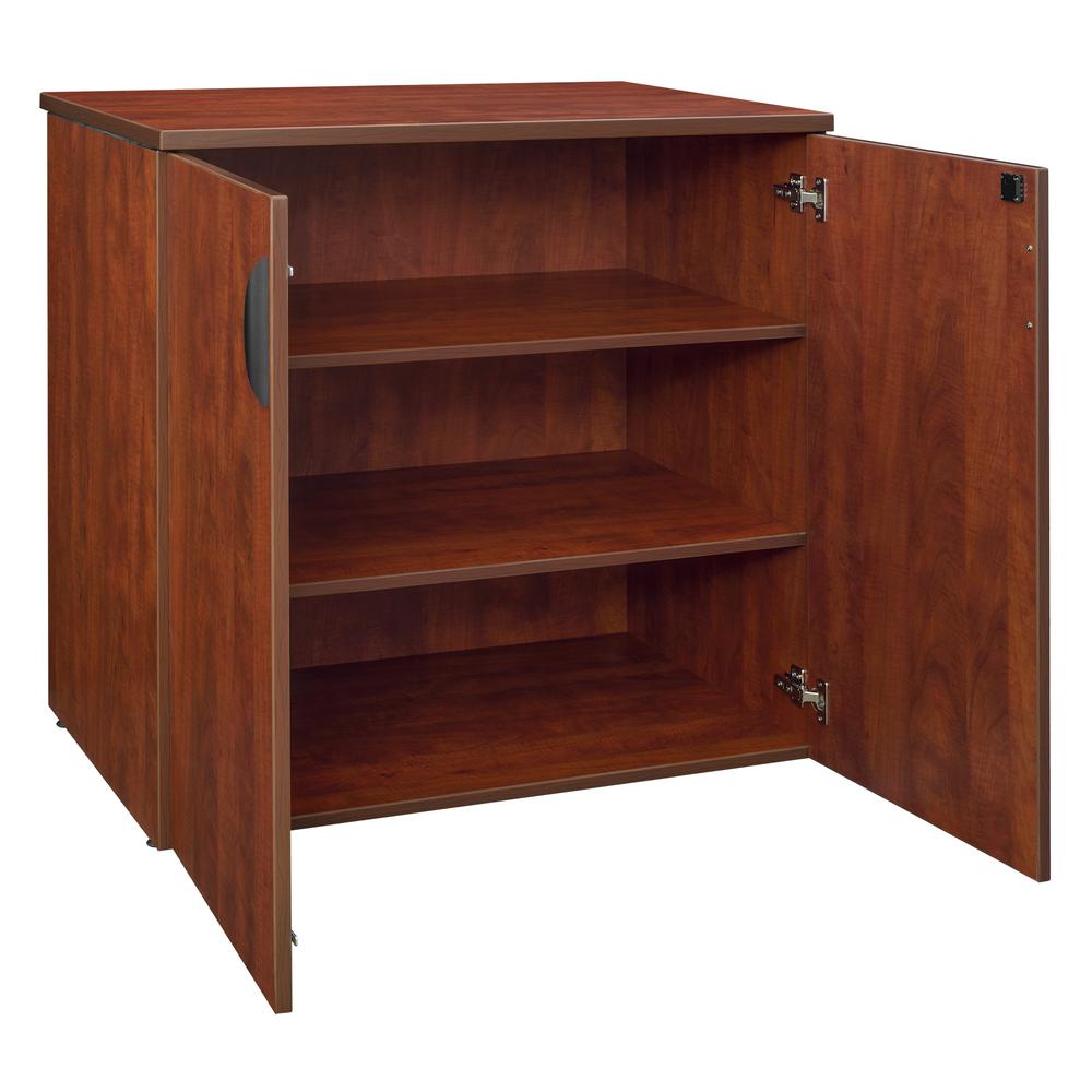 Legacy Lateral File with Stackable Storage Cabinet- Cherry. Picture 4