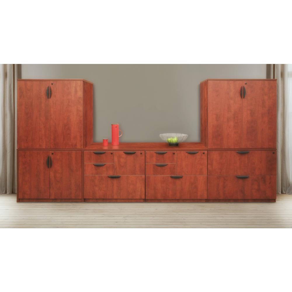 Legacy Lateral File with Stackable Storage Cabinet- Cherry. Picture 7