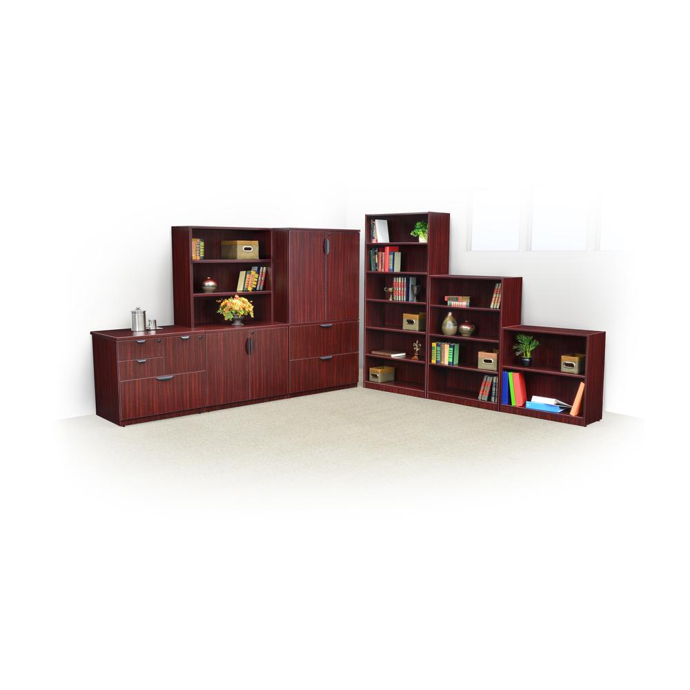 Legacy Lateral File with Stackable Storage Cabinet- Mahogany. Picture 7
