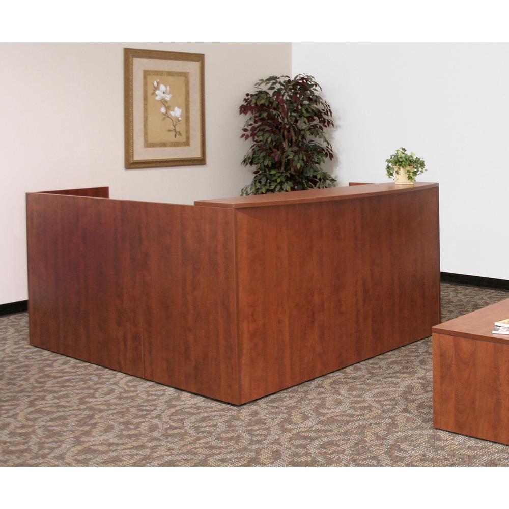 Legacy Single Pedestal Reception Desk- Cherry. Picture 3