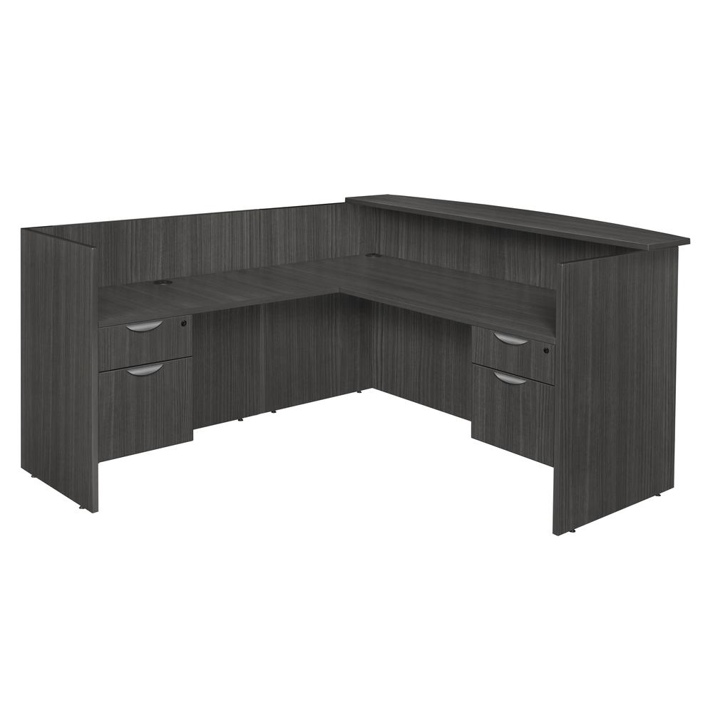 Legacy Double Box File Pedestal Reception Desk- Ash Grey. Picture 1