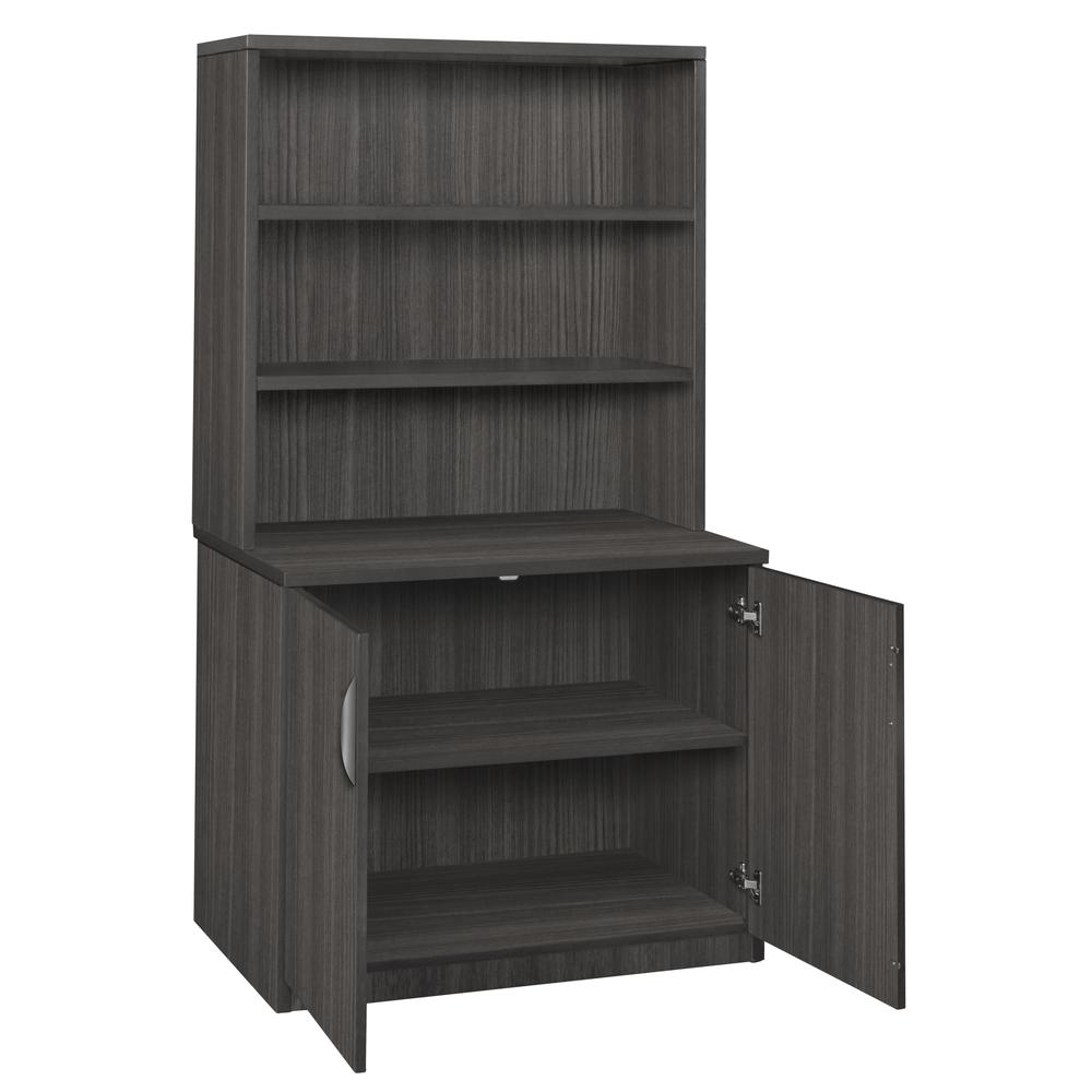 Legacy 29" Storage Cabinet with Open Hutch- Ash Grey. Picture 3