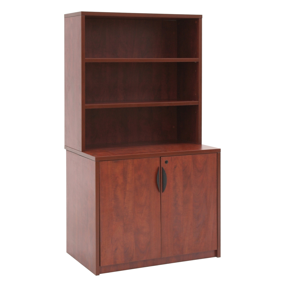 Legacy 29" Storage Cabinet with Open Hutch- Cherry. Picture 1