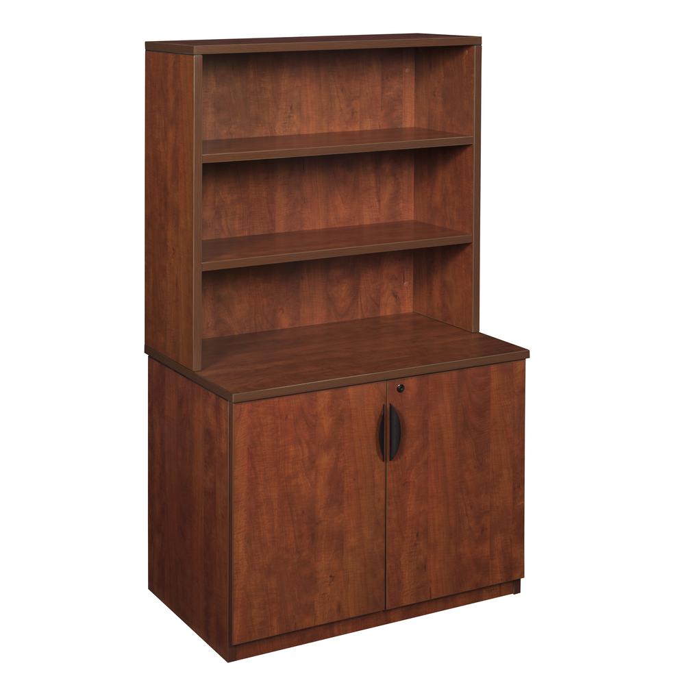 Legacy 29" Storage Cabinet with Open Hutch- Cherry. Picture 1