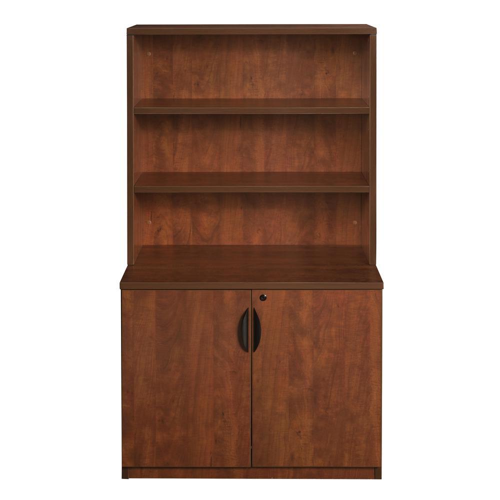 Legacy 29" Storage Cabinet with Open Hutch- Cherry. Picture 3