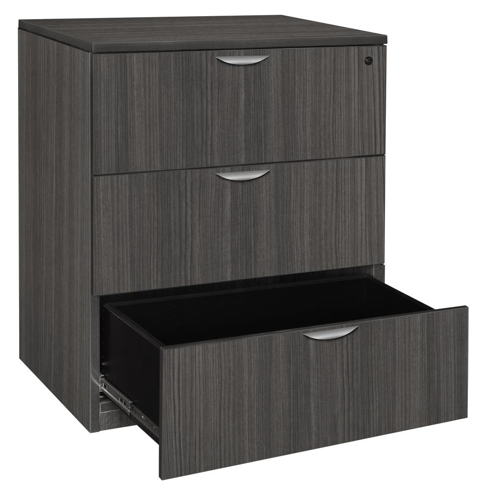 Legacy Stand Up Lateral File- Ash Grey. Picture 2