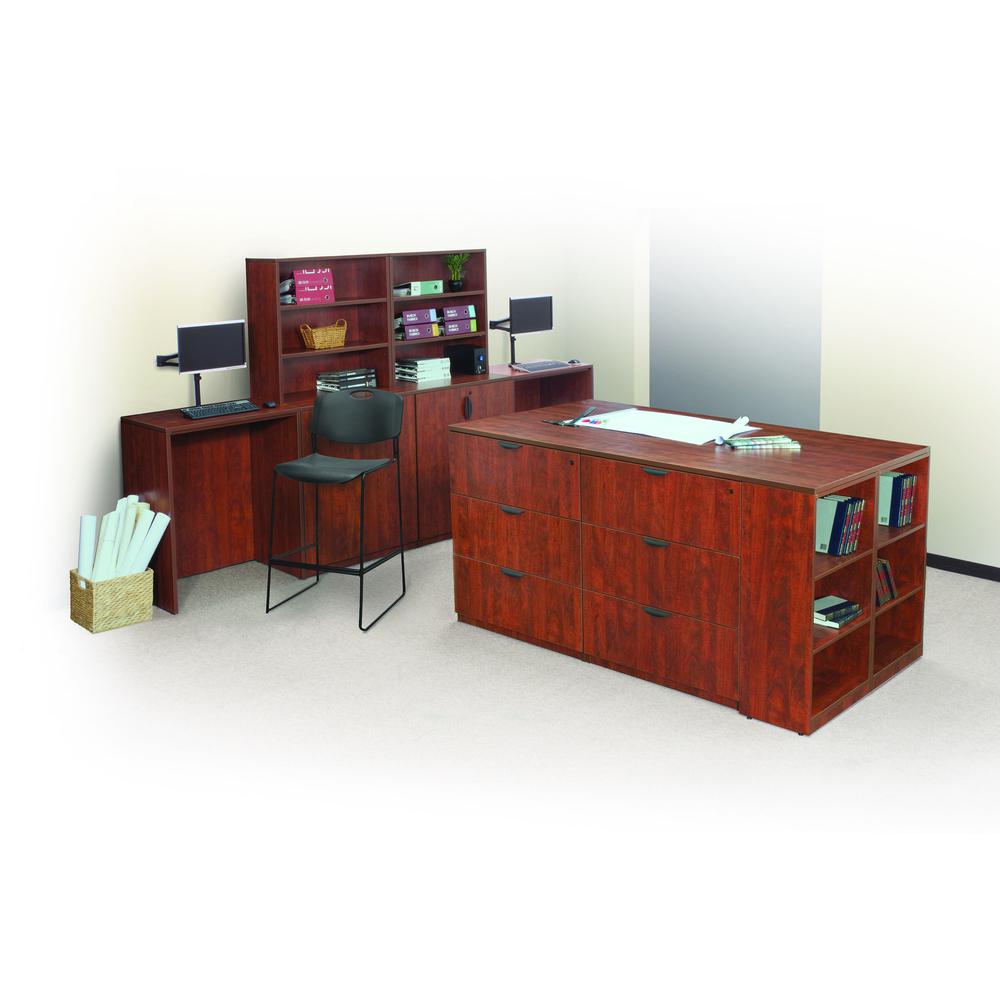 Legacy Stand Up Lateral File Quad with Bookcase End- Cherry. Picture 3