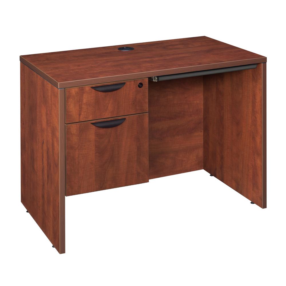 Legacy 42" Single Pedestal Desk with Pencil Drawer- Cherry. Picture 1