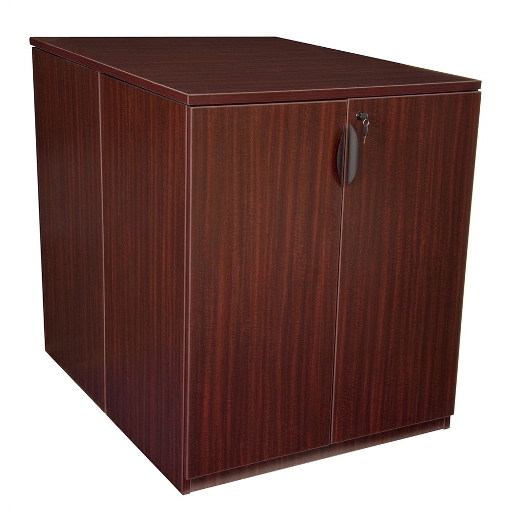 Legacy Stand Up Back to Back Storage Cabinet/ Desk- Mahogany. Picture 1