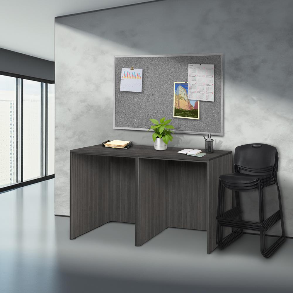 Legacy Stand Up Side to Side Desk/ Desk- Ash Grey. Picture 3