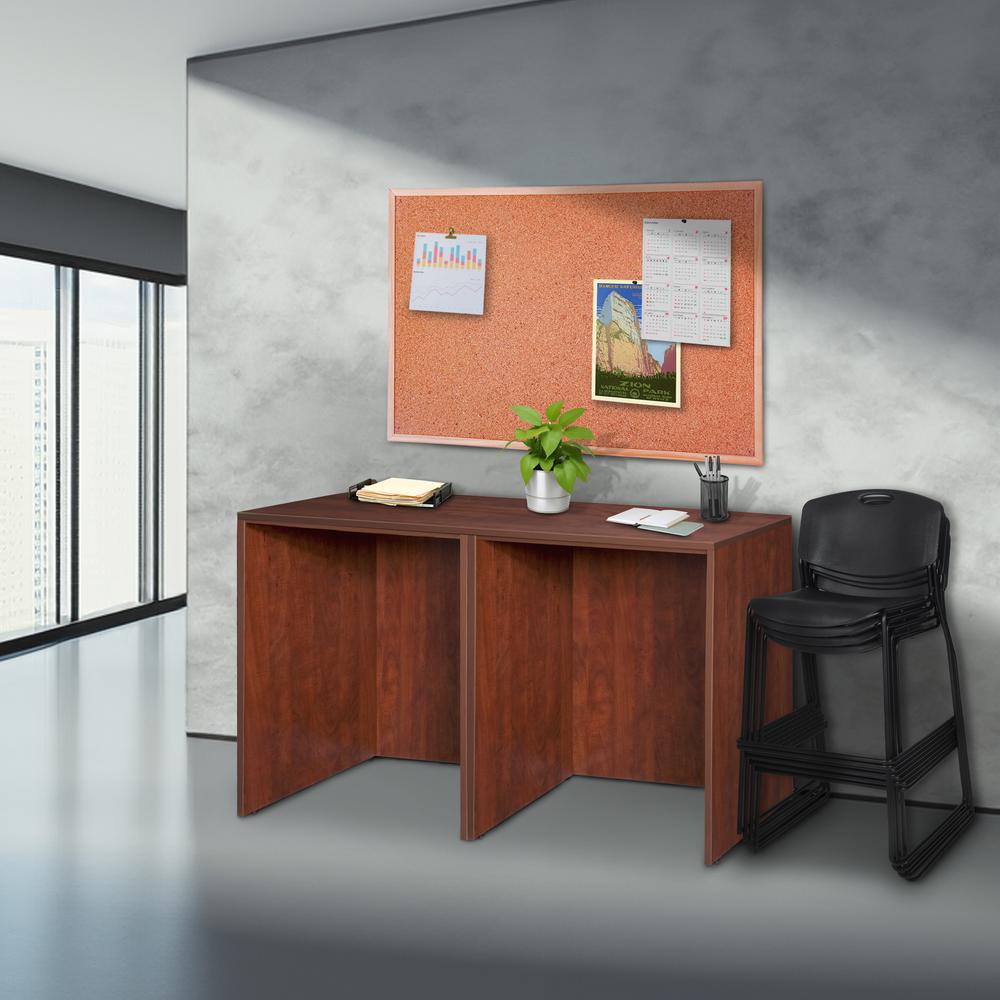 Legacy Stand Up Side to Side Desk/ Desk- Cherry. Picture 3