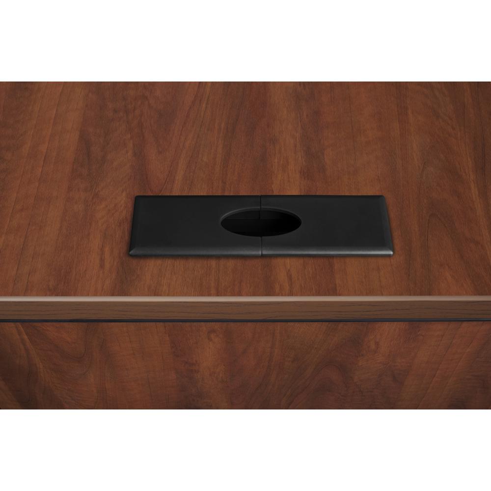 Legacy 71" Bow Front Double Full Pedestal U-Desk- Cherry. Picture 5