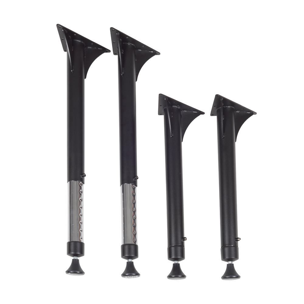 Kee Adjustable Leg, Black and Chrome (Set of 4). The main picture.
