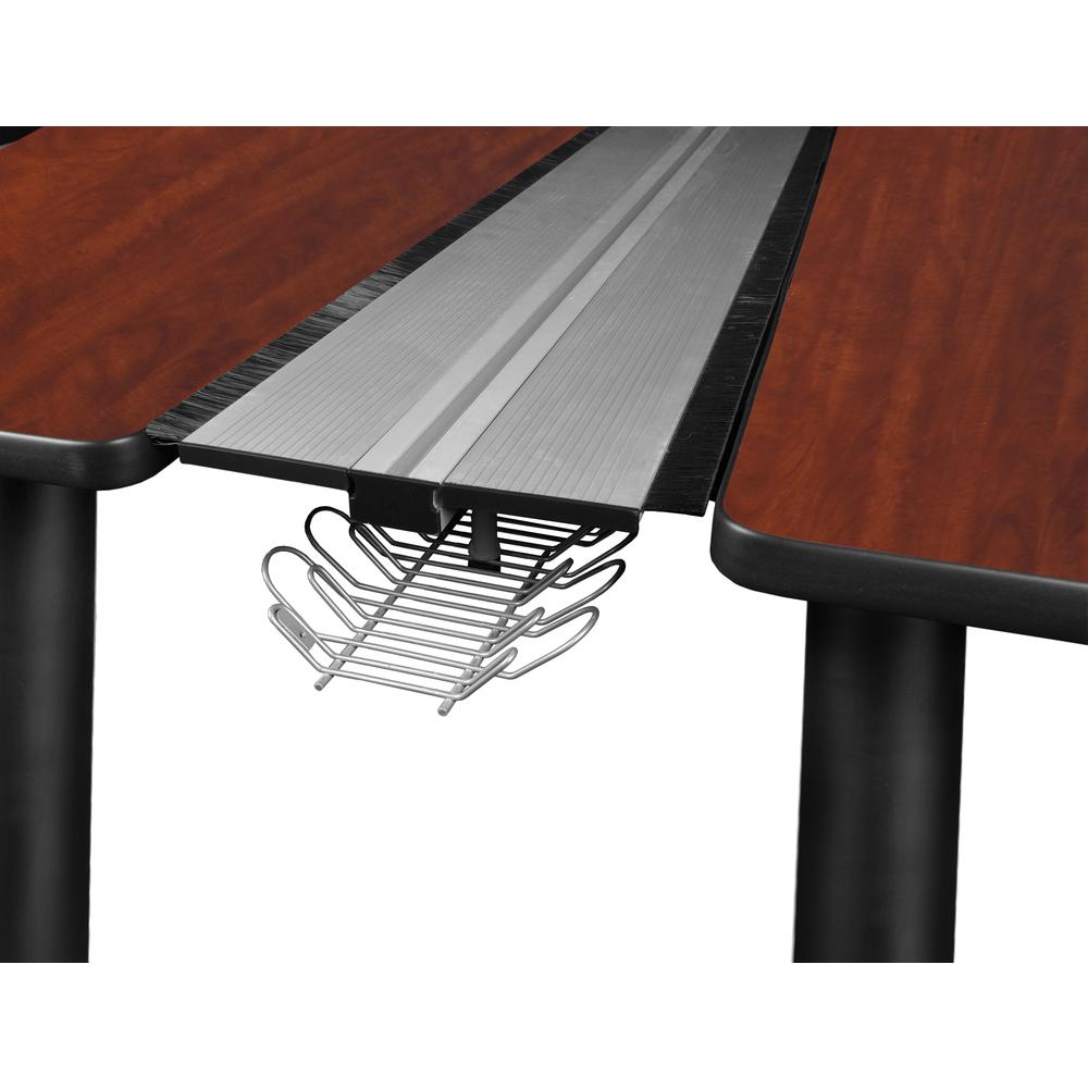 Kee 60" x 24" Benching System with Privacy Divider- Cherry/ Black. Picture 2