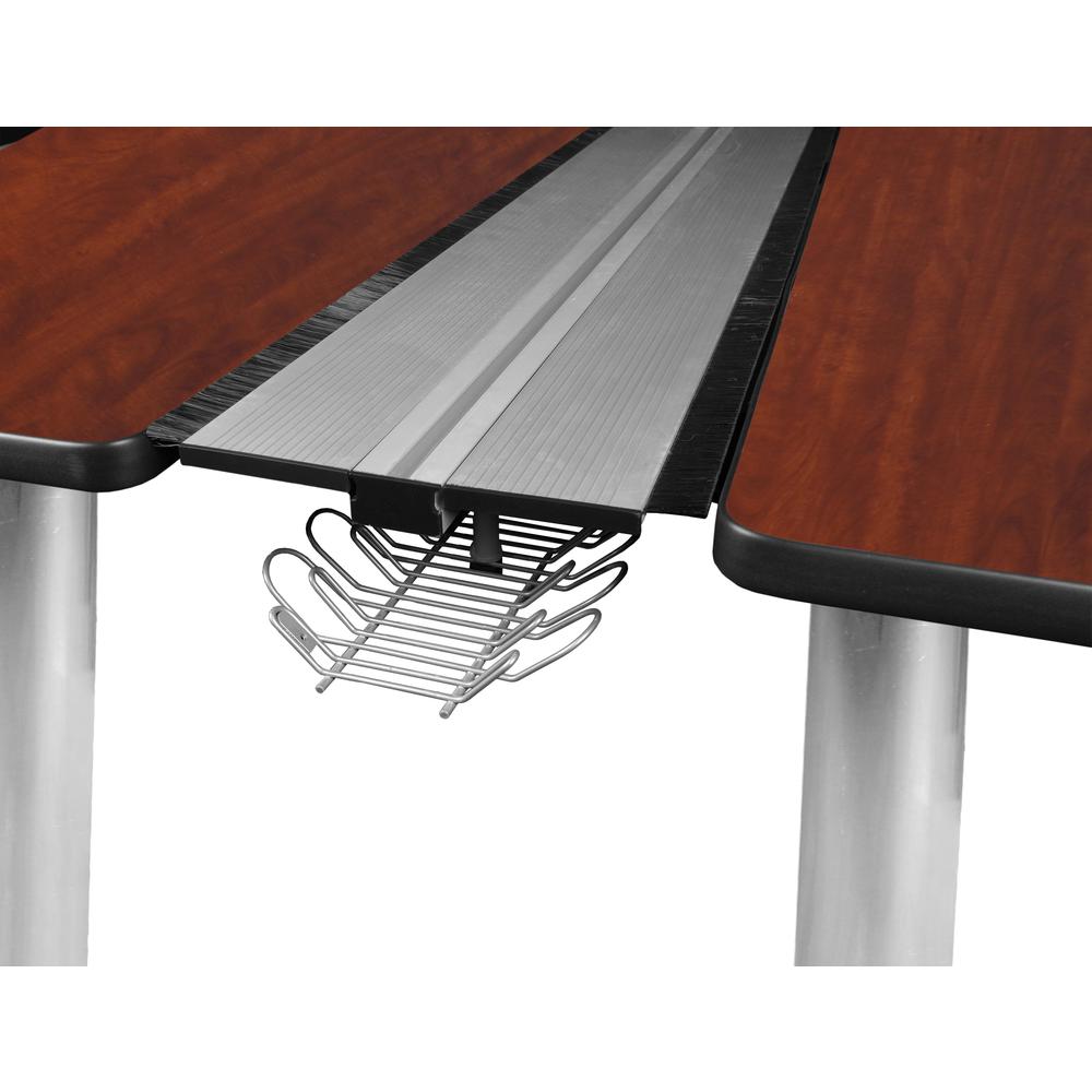 Kee 60" x 24" Benching System with Privacy Divider- Cherry/ Chrome. Picture 2