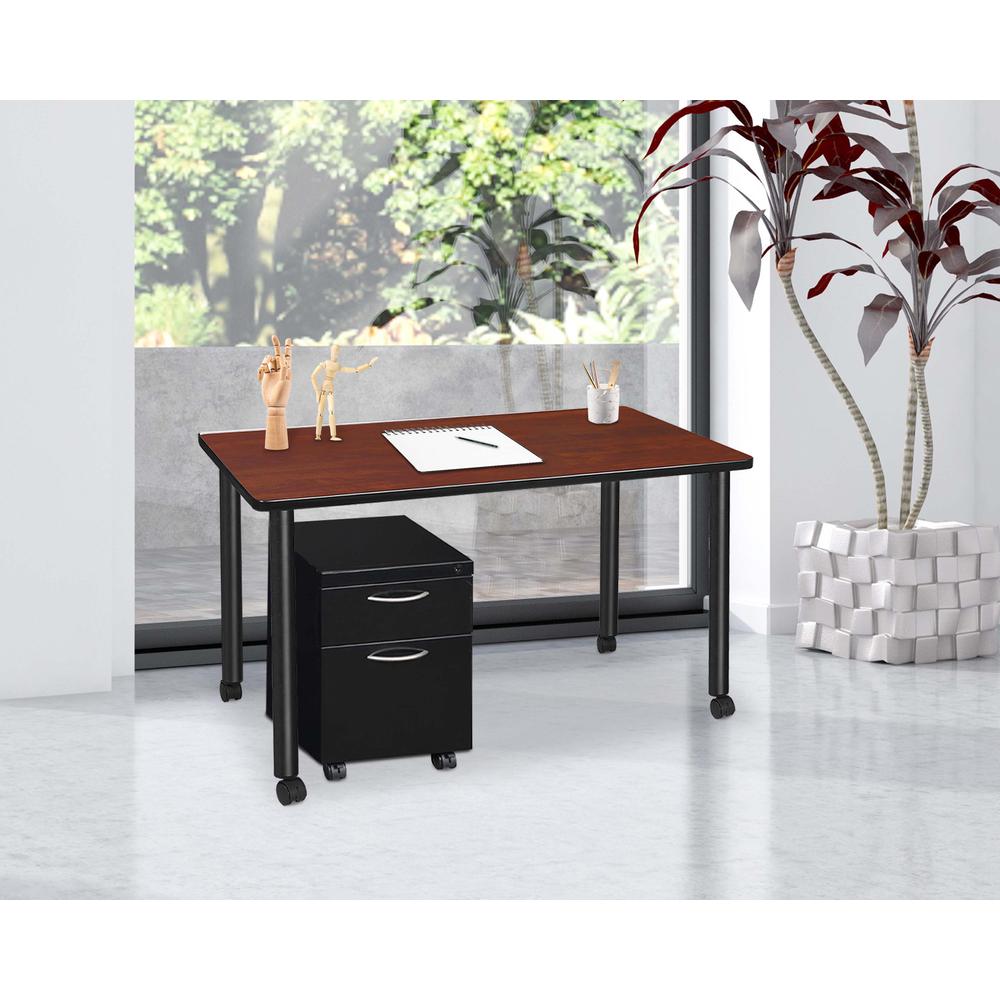 Regency Kee 48 x 24 in. Mobile Desk with Storage. Picture 4