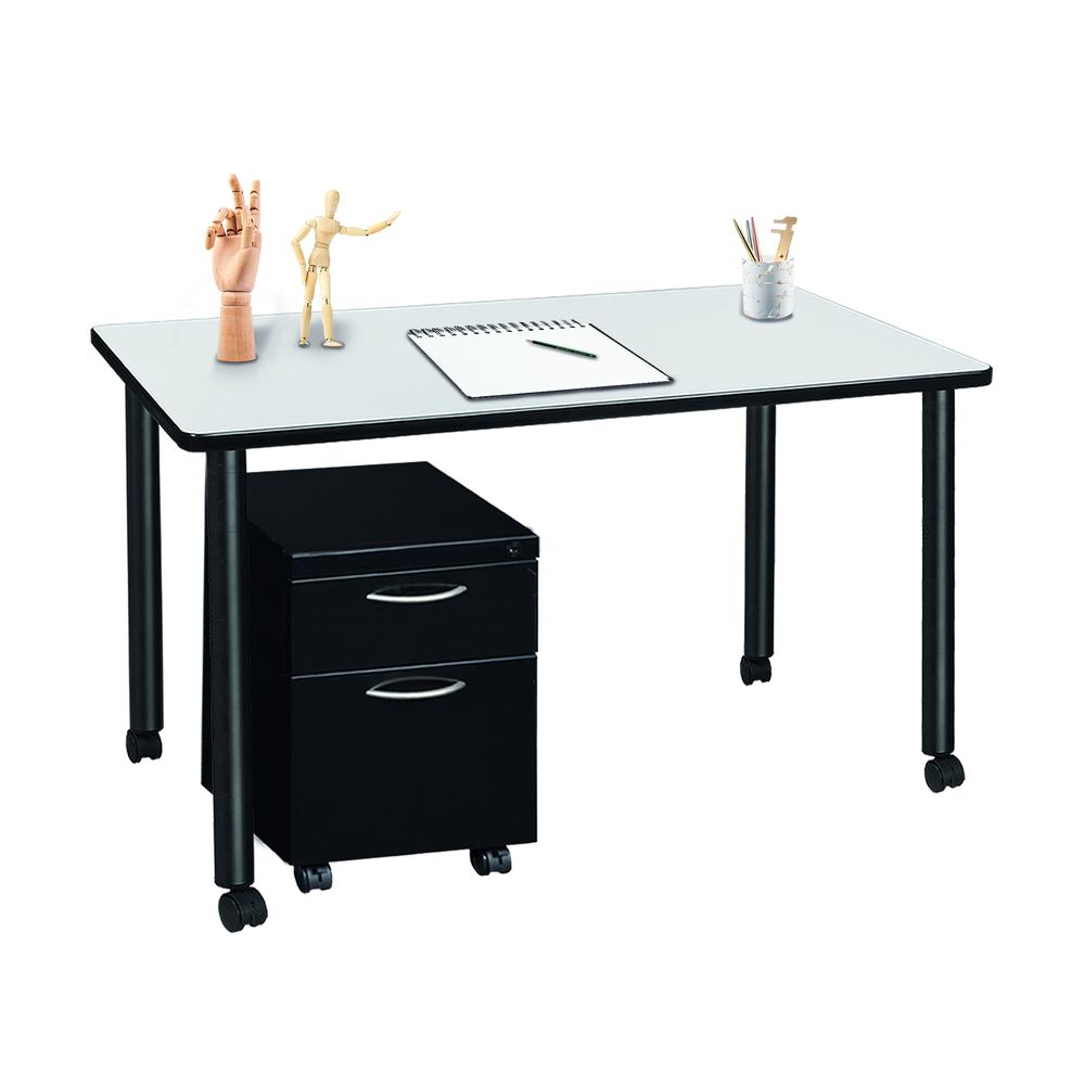 Regency Kee 48 x 24 in. Mobile Desk with Storage. Picture 10