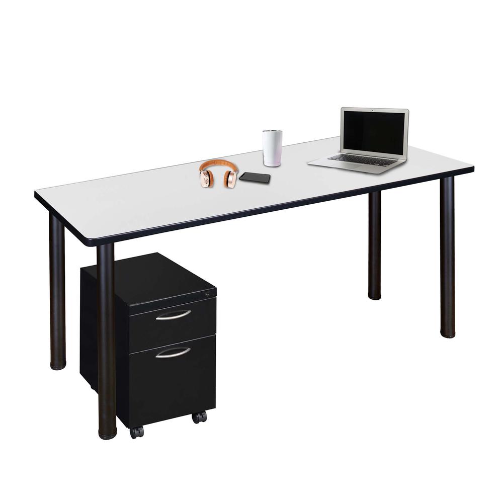 Regency Kee 60 x 24 in. Mobile Desk with Storage. Picture 1
