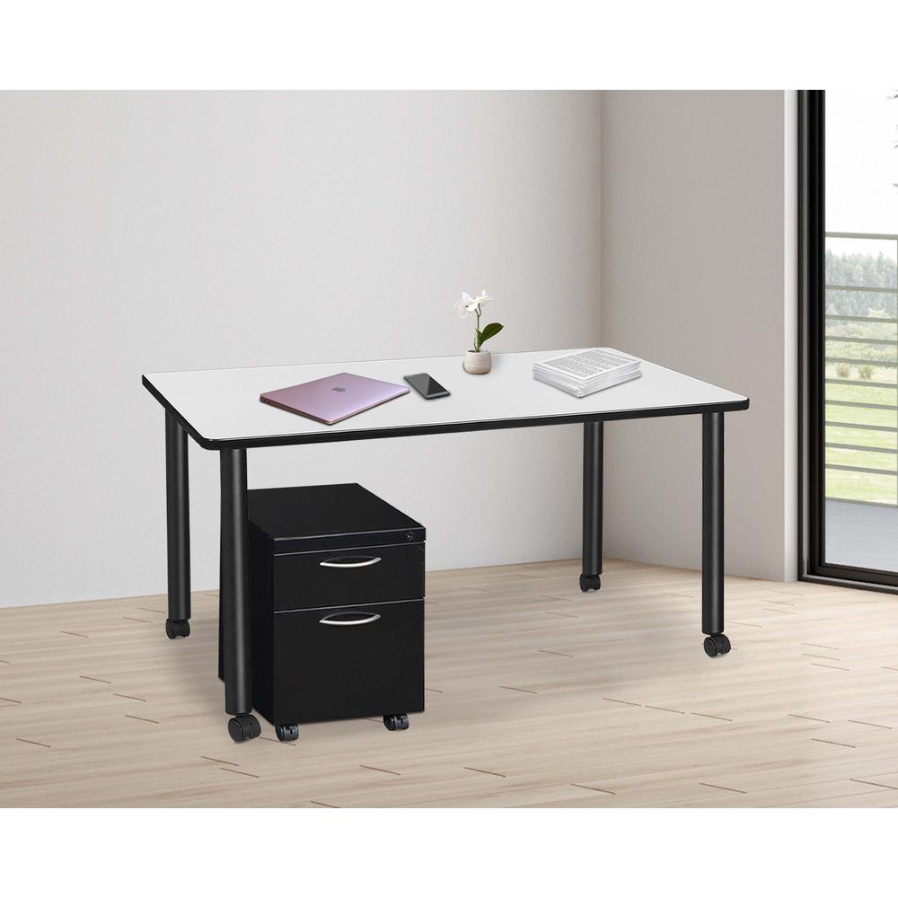 Regency Kee 60 x 24 in. Mobile Desk with Storage. Picture 3