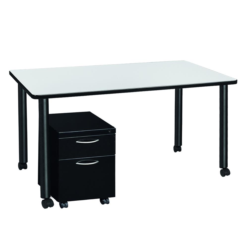 Regency Kee 60 x 24 in. Mobile Desk with Storage. Picture 5