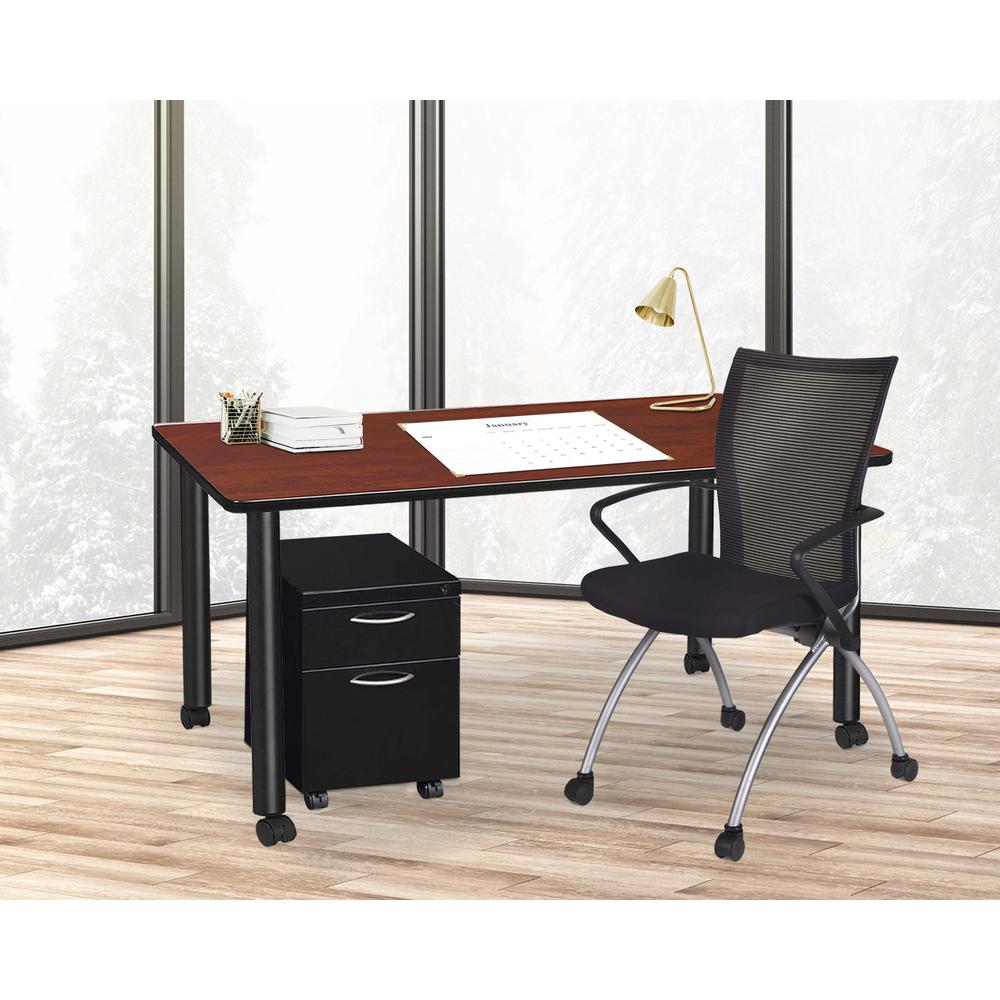 Regency Kee 66 x 24 in. Mobile Desk with Storage. Picture 3