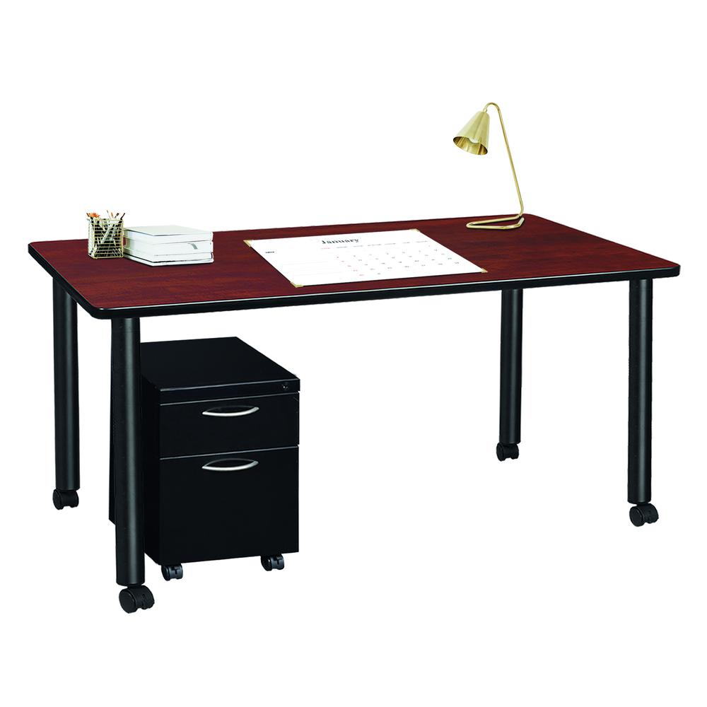 Regency Kee 66 x 24 in. Mobile Desk with Storage. Picture 10