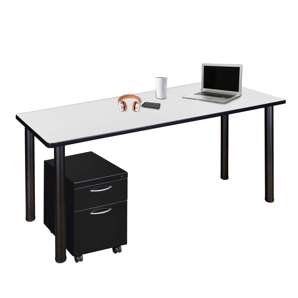 Regency Kee 66 x 24 in. Mobile Desk with Storage. Picture 1
