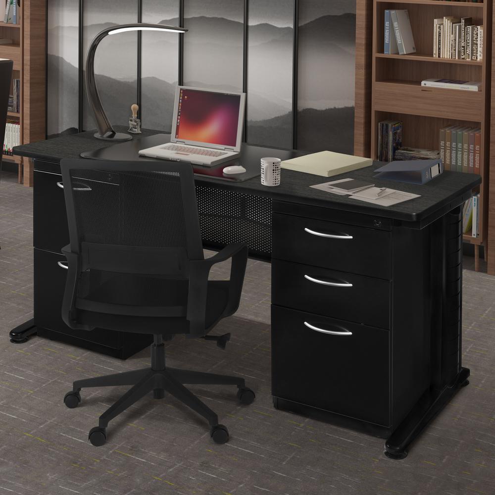 Regency Fusion 66 x 30 in. Teachers Desk with Double Pedestal Drawer Unit. Picture 4