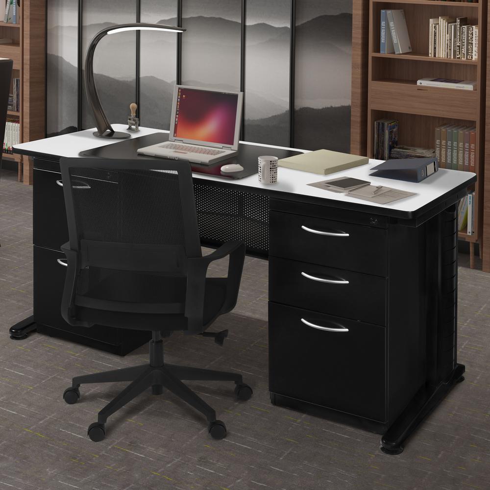 Regency Fusion 72 x 30 in. Teachers Desk with Double Pedestal Drawer Unit. Picture 4