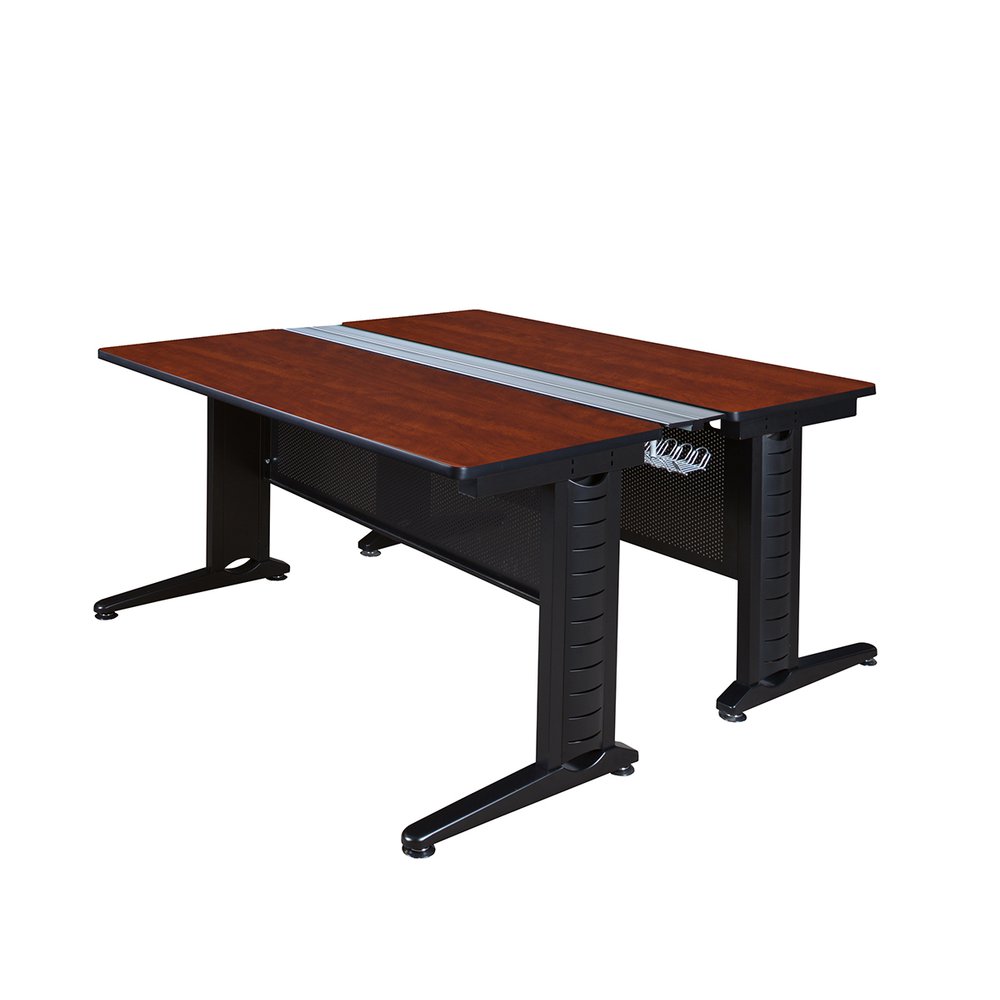 Fusion 66" x 58" Benching Station- Cherry. Picture 1