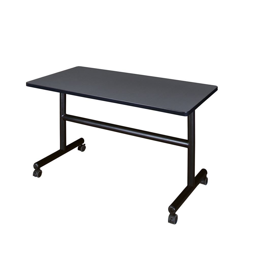 Kobe 48" x 30" Flip Top Mobile Training Table- Grey. Picture 1