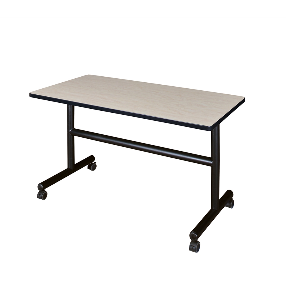 Kobe 48" x 30" Flip Top Mobile Training Table- Maple. Picture 1