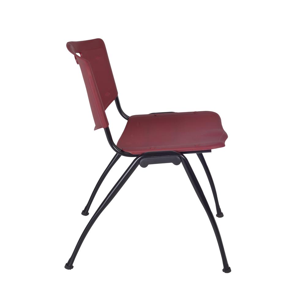 60" x 30" Flip Top Mobile Training Table- Cherry and 2 "M" Stack Chairs- Burgundy. Picture 6