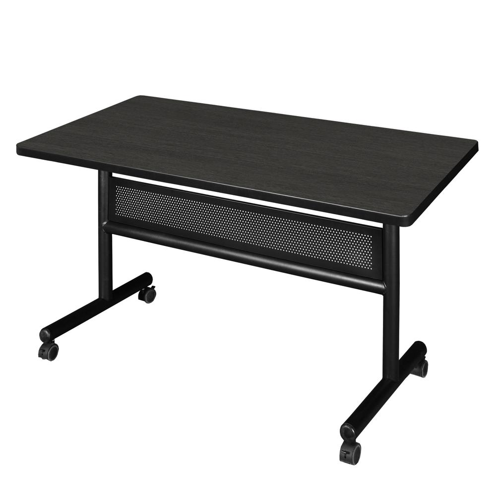 Kobe 48" x 30" Flip Top Mobile Training Table with Modesty- Ash Grey. Picture 1