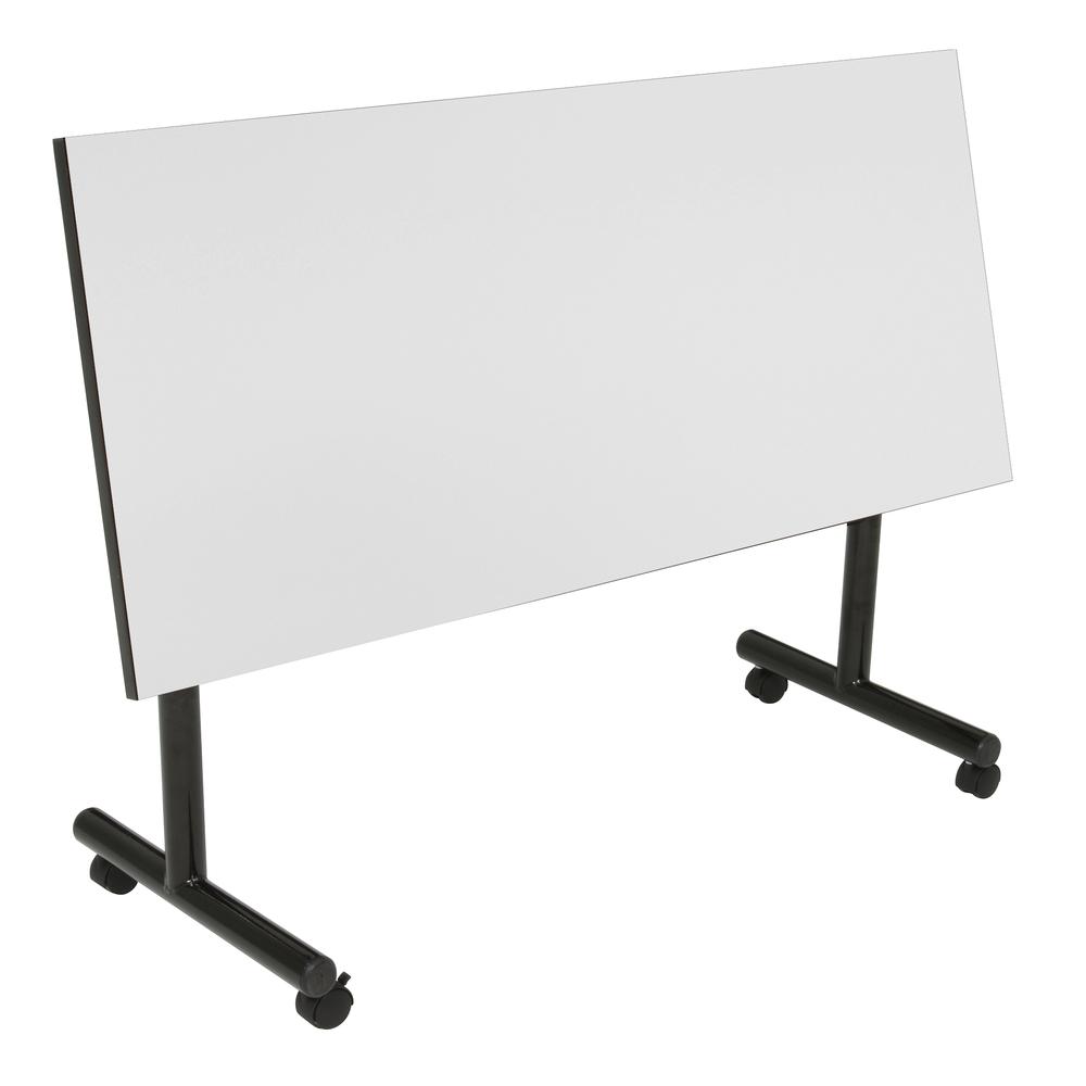 Kobe 48" x 30" Flip Top Mobile Training Table with Modesty- White. Picture 3