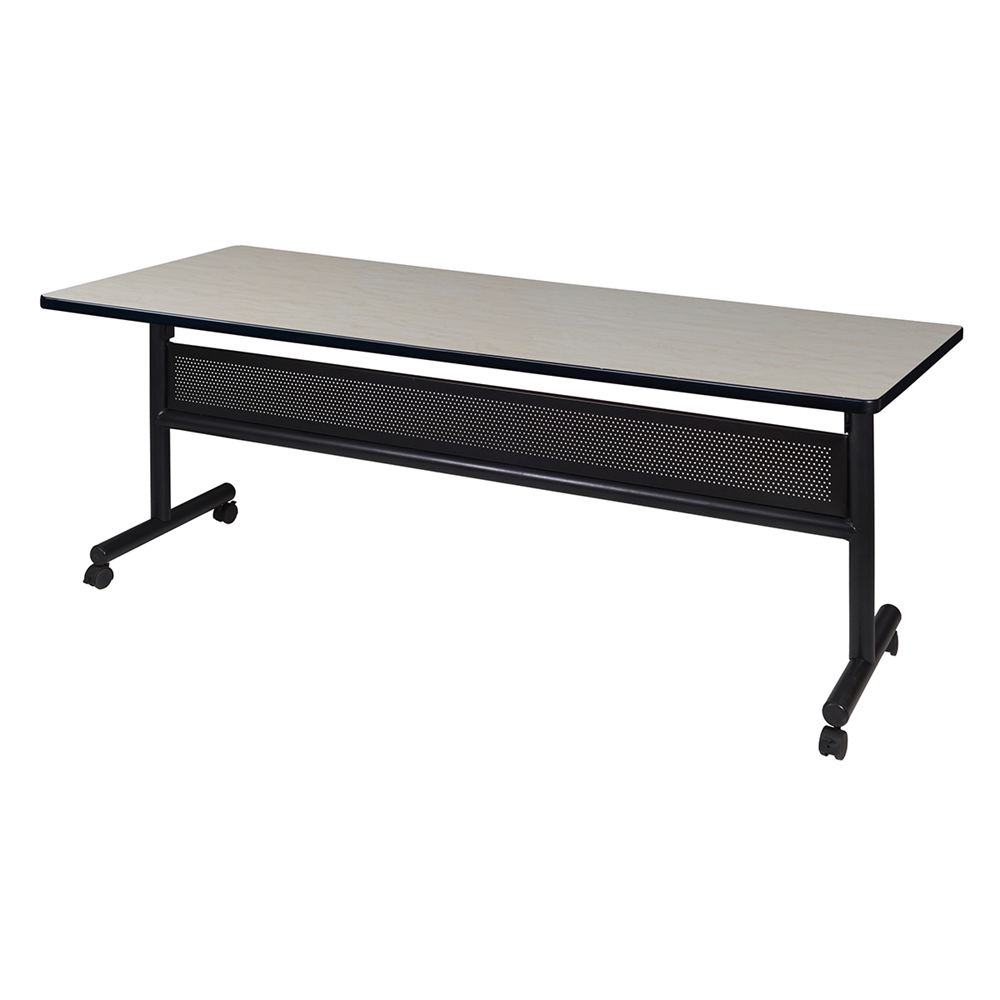 Kobe 72" x 30" Flip Top Mobile Training Table with Modesty- Maple. Picture 1