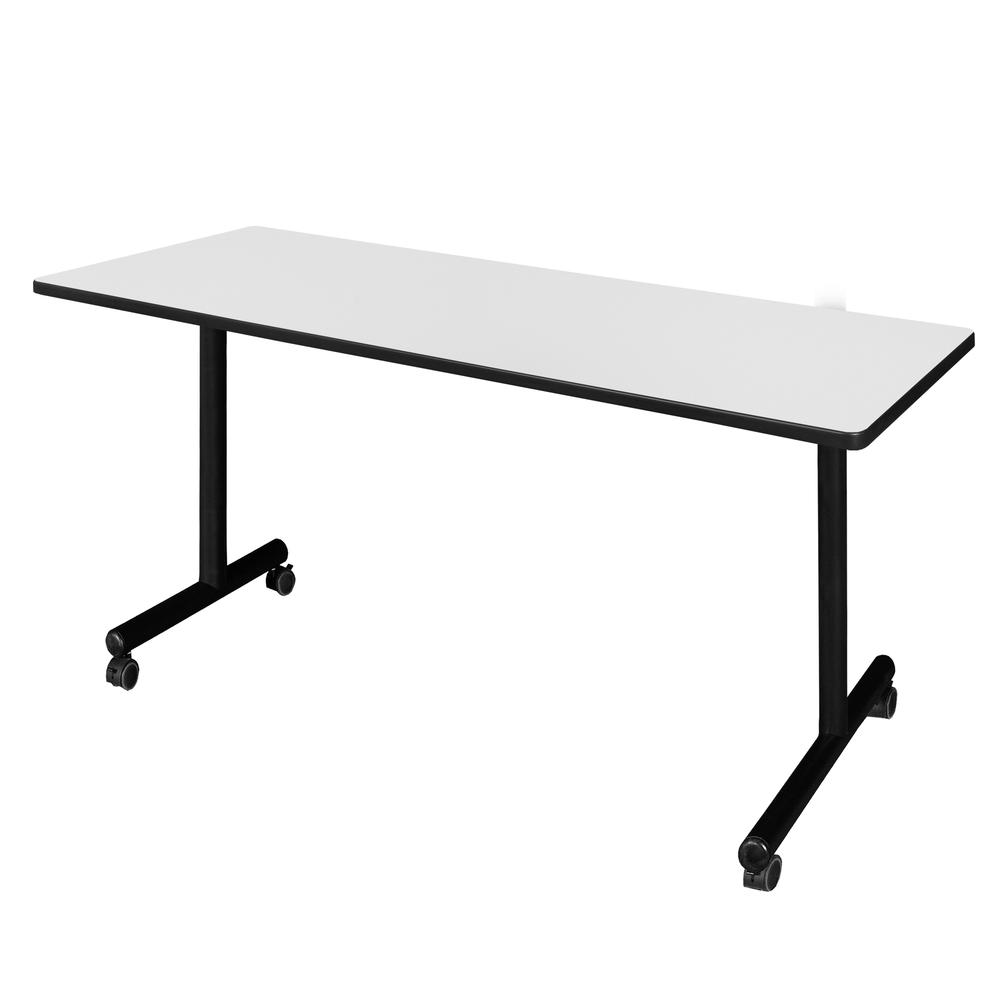 60" x 30" Kobe Mobile Training Table- White. Picture 1