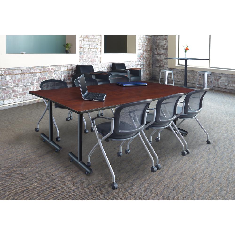 84" x 24" Kobe Training Table- Cherry and 3 Cadence Nesting Chairs. Picture 7