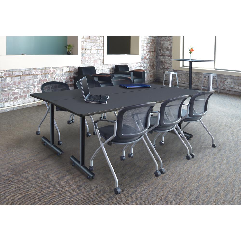 84" x 24" Kobe Training Table- Grey and 3 Cadence Nesting Chairs. Picture 7