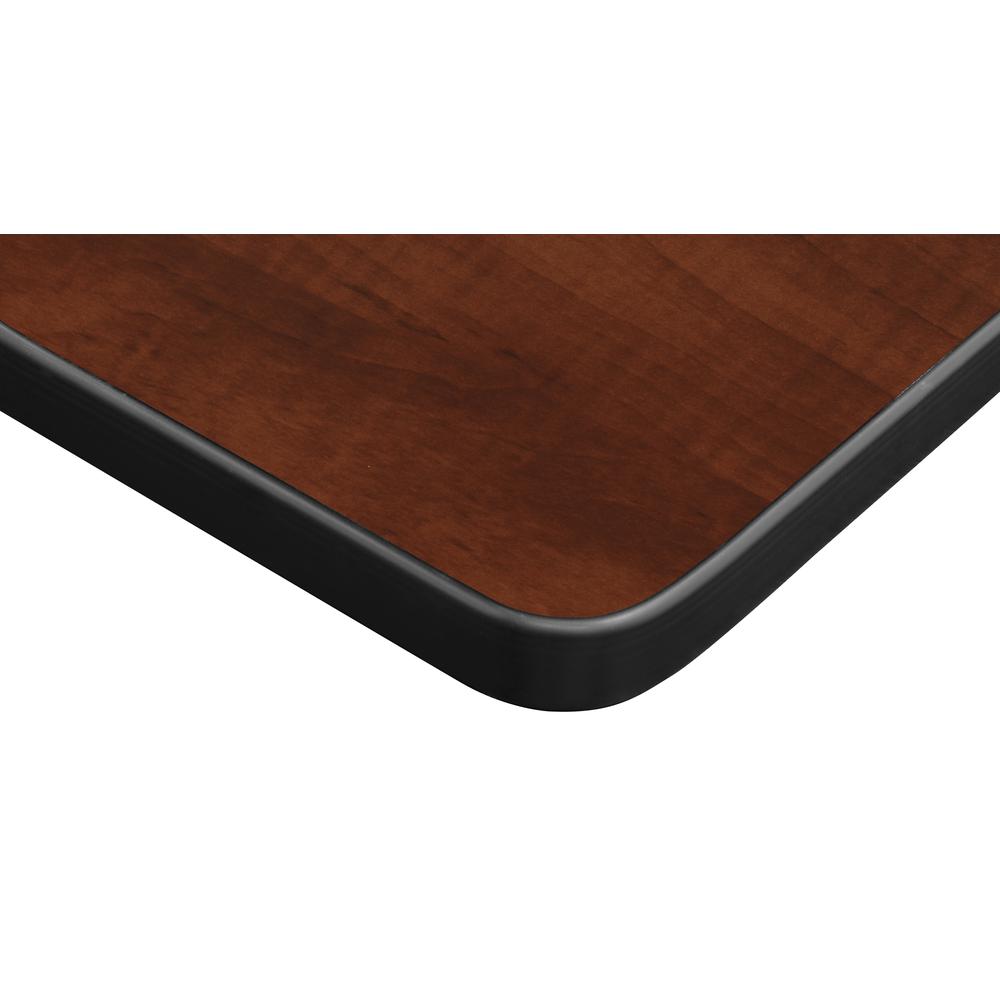 Kee 66" L-Desk with 42" Return, Cherry/Black. Picture 3