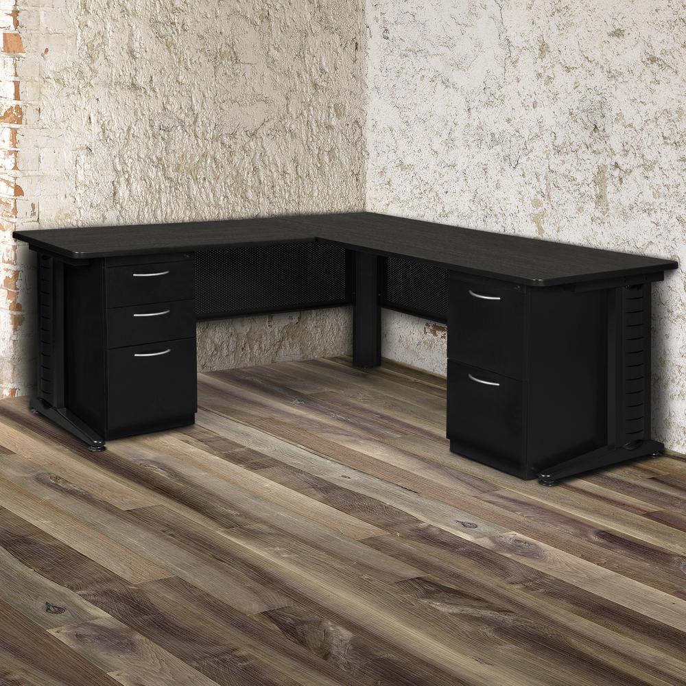 Regency Fusion 66 x 72 in. L Shaped Desk with Double Pedestal Drawer Unit. Picture 2