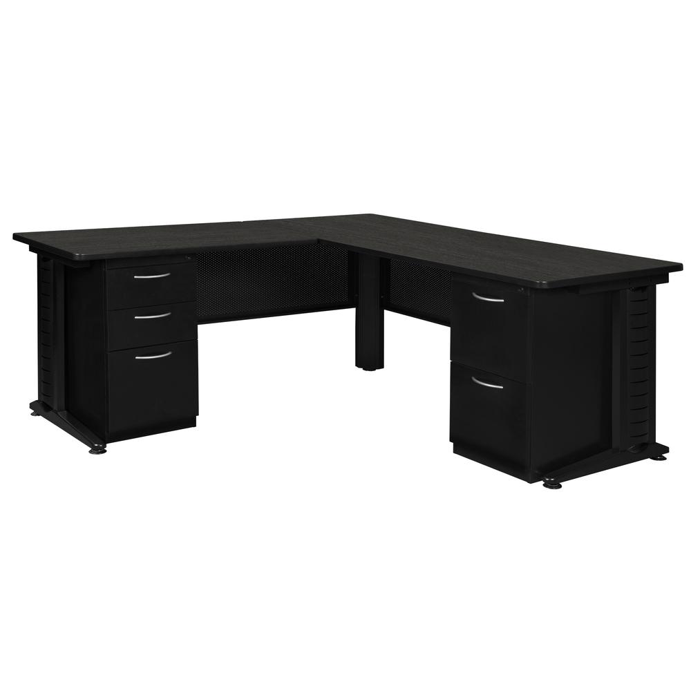 Regency Fusion 66 x 72 in. L Shaped Desk with Double Pedestal Drawer Unit. Picture 1
