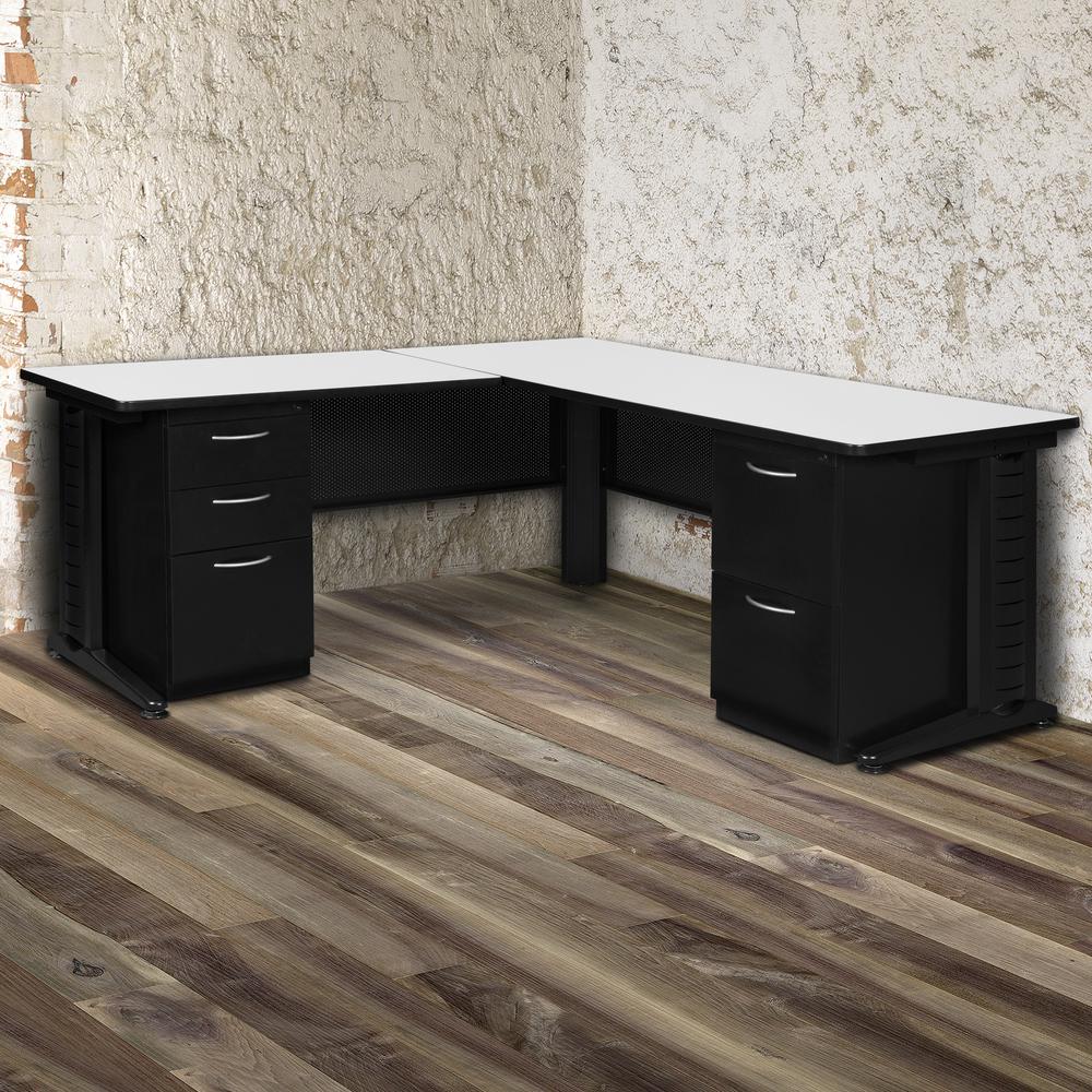 Regency Fusion 66 x 72 in. L Shaped Desk with Double Pedestal Drawer Unit. Picture 2
