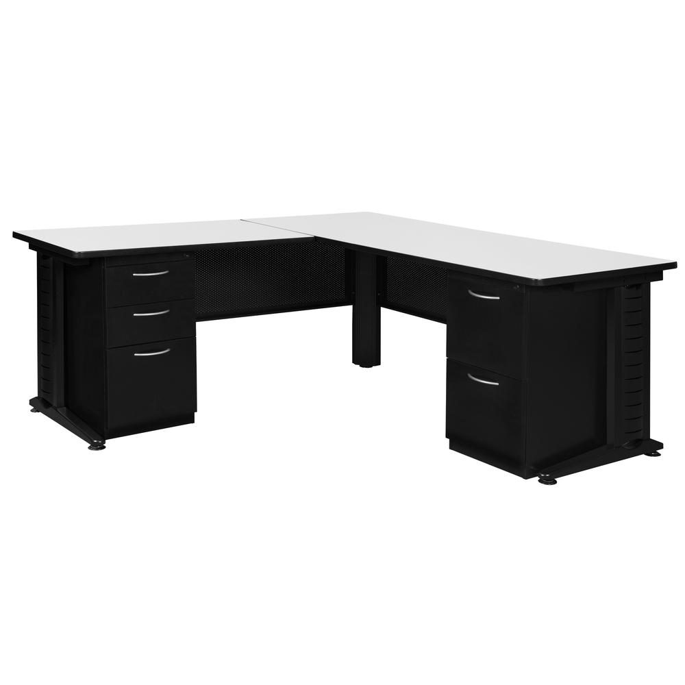 Regency Fusion 66 x 78 in. L Shaped Desk with Double Pedestal Drawer Unit. Picture 1